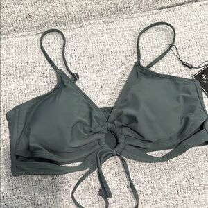 Zaful Olive Bikini Top with Strappy Design